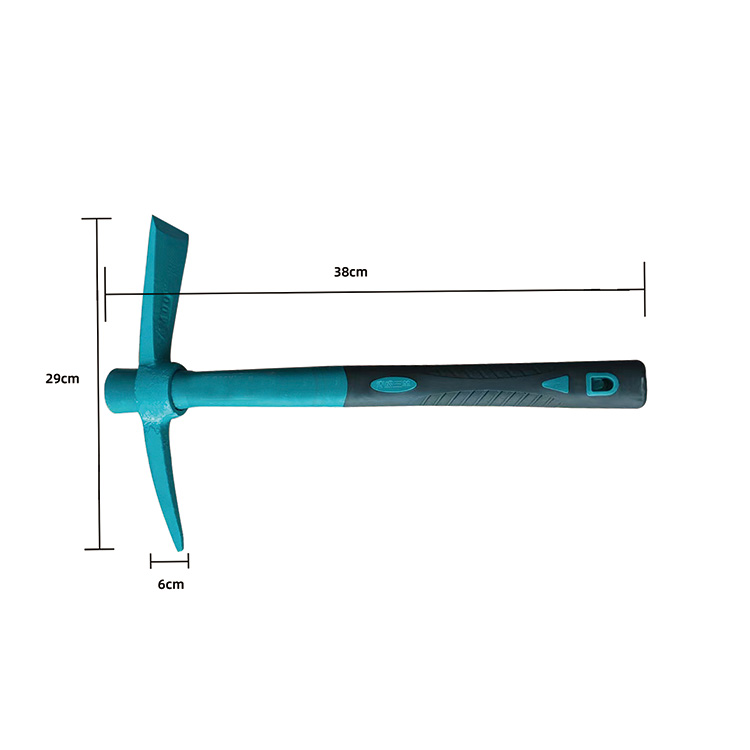 Elliptical fiber-handled large pickaxe