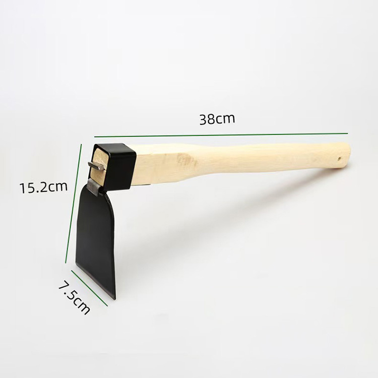 Wooden handle wide flat hoe