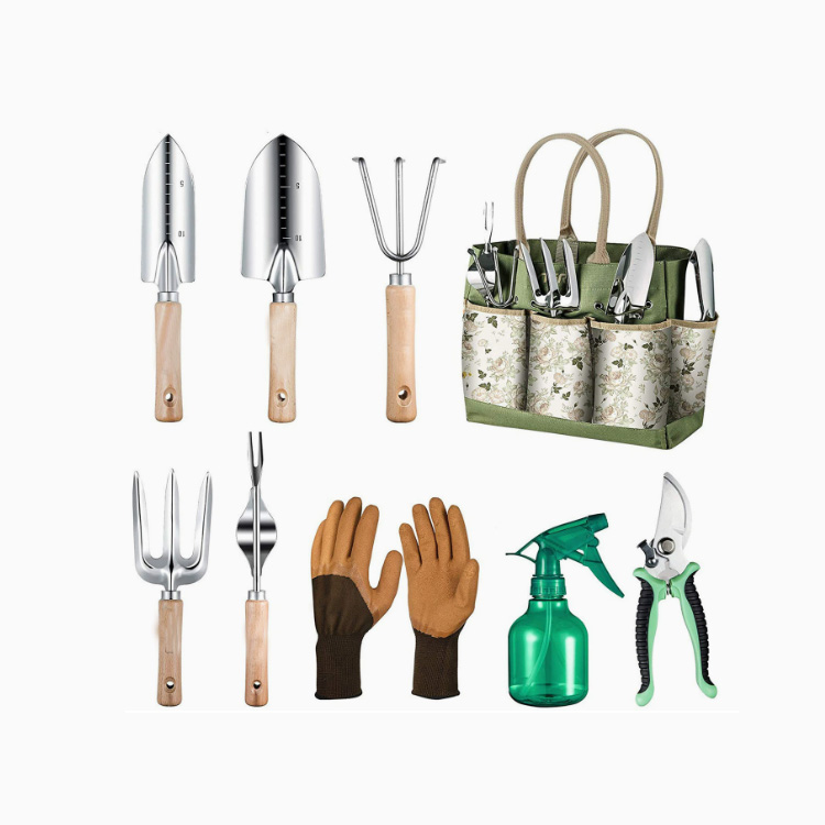Garden horticulture tool set for girls, 9-piece stainless steel set
